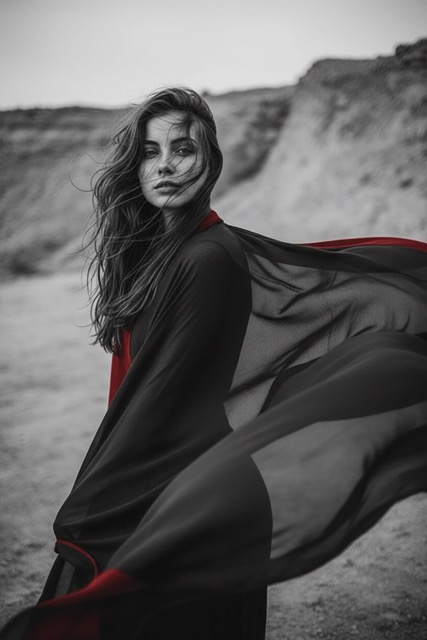 Dynamic Monochrome with Red Accent